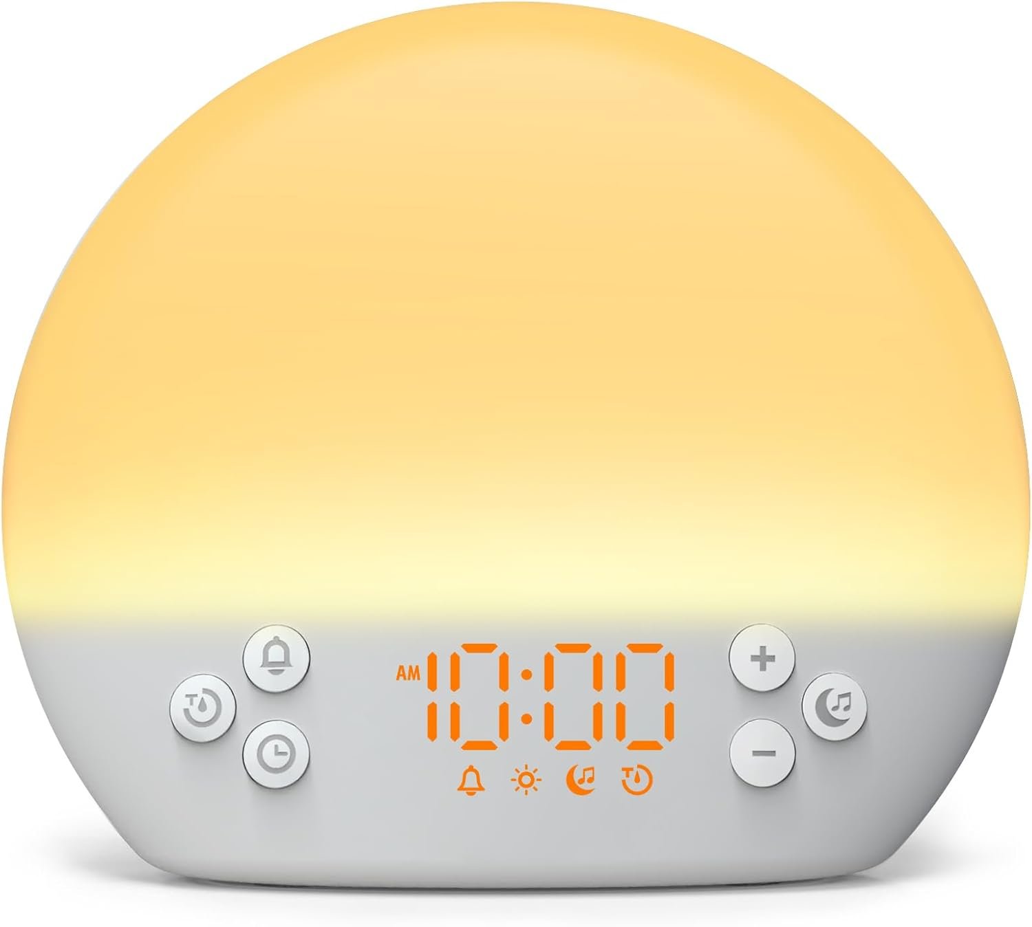 Wake up Light Sunrise Alarm Clock, Digital Alarm Clock Bedside Dimmable Night Light, White Noise Sound Machine 30 Soothing Sounds, Loud Alarm Clock for Heavy Sleepers Adults Kids, Ideal for Gift