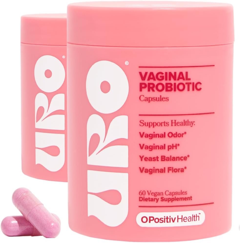 O Positiv URO Vaginal Probiotics for Women pH Balance with Prebiotics & Lactobacillus Probiotic Blend – Vaginal Health Supplement – Promote Healthy Vaginal Odor & Vaginal Flora, 60 Count (Pack of 2)