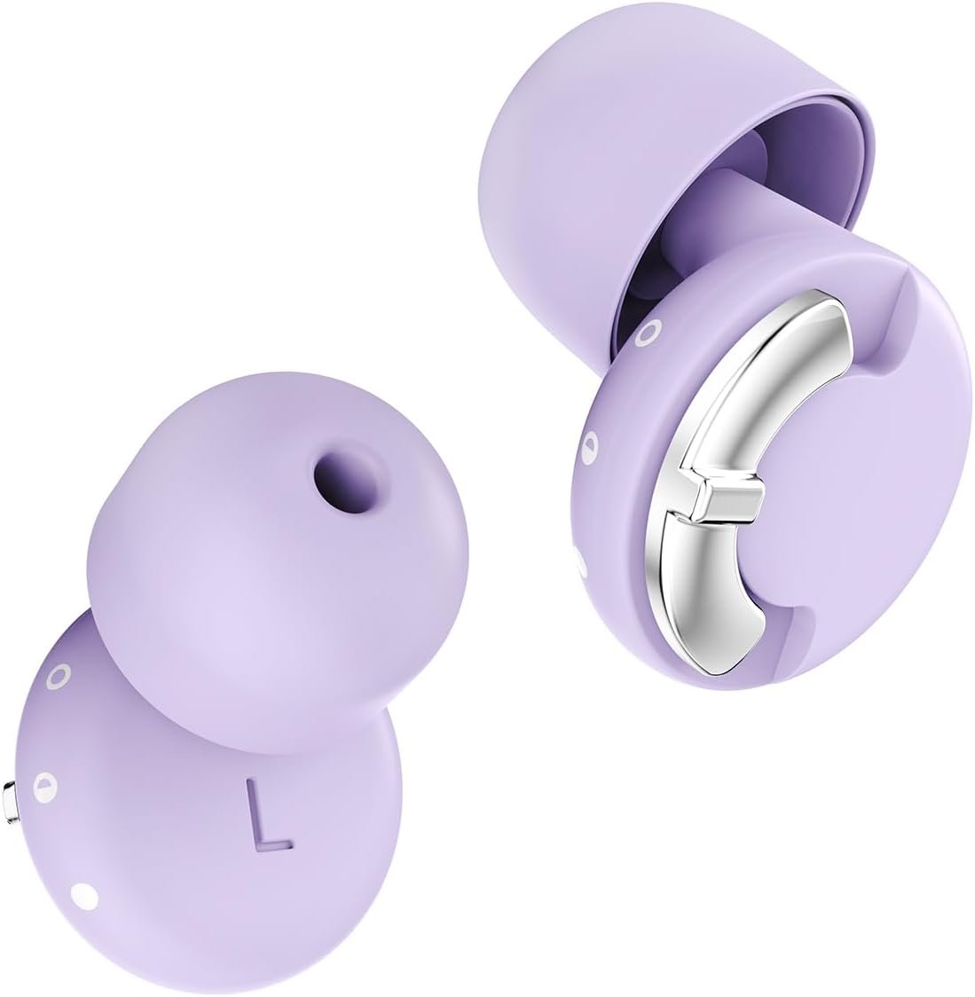 Adjustable Ear Plugs – 3 Noise Cancelling Modes for Concerts, Work, Travel & More, Reusable Hearing Protection with 4 Sizes (XS/S/M/L), Comfortable Ear Plugs for Noise Reduction, Purple Silver