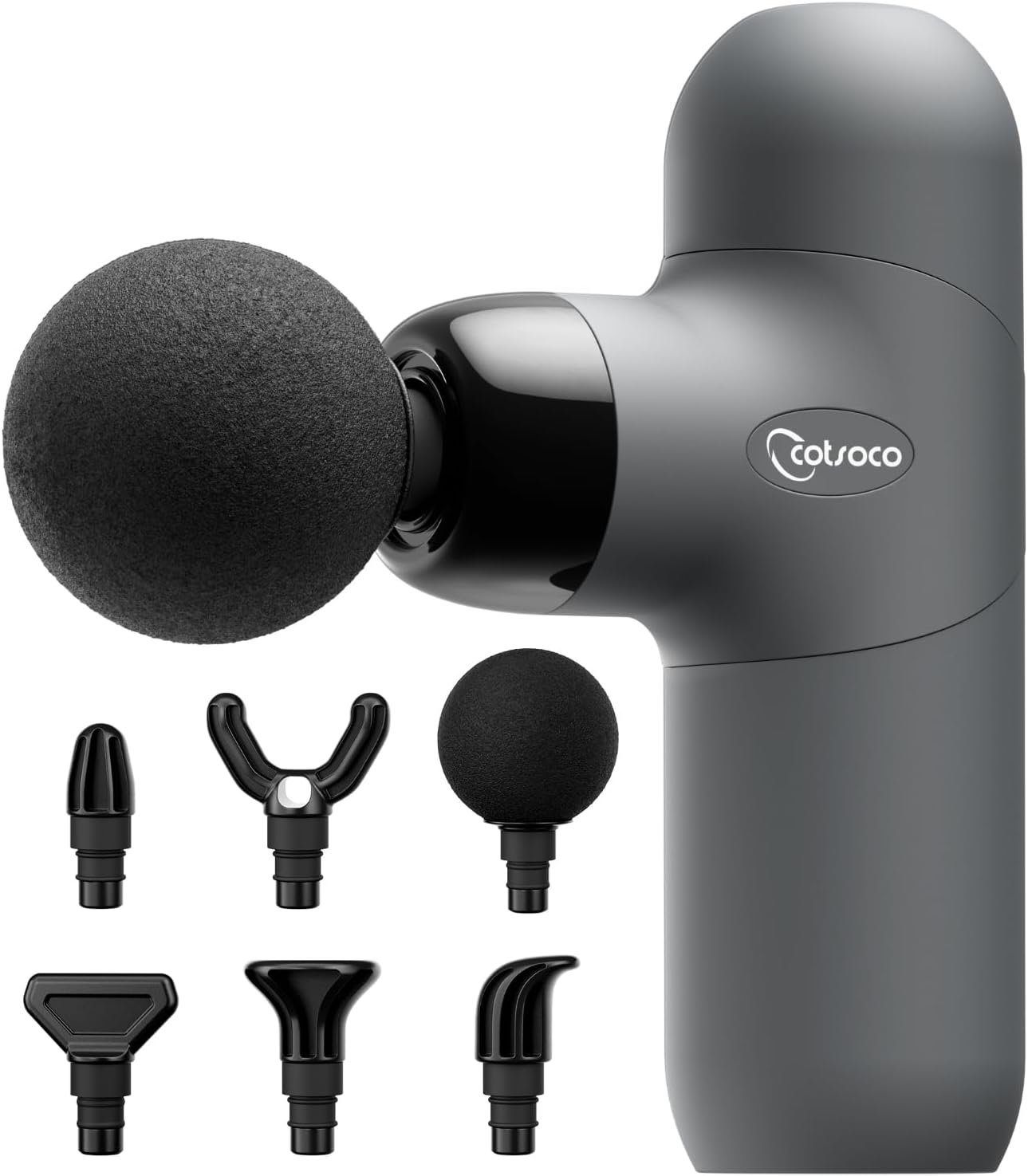 Cotsoco Mini Massage Gun, Deep Tissue Percussion Muscle Massager, Compact Portable Handheld Massager with 6 Heads & 4 Speeds, Quiet for Home, Gym, Office, Travel, Gift for Men and Women