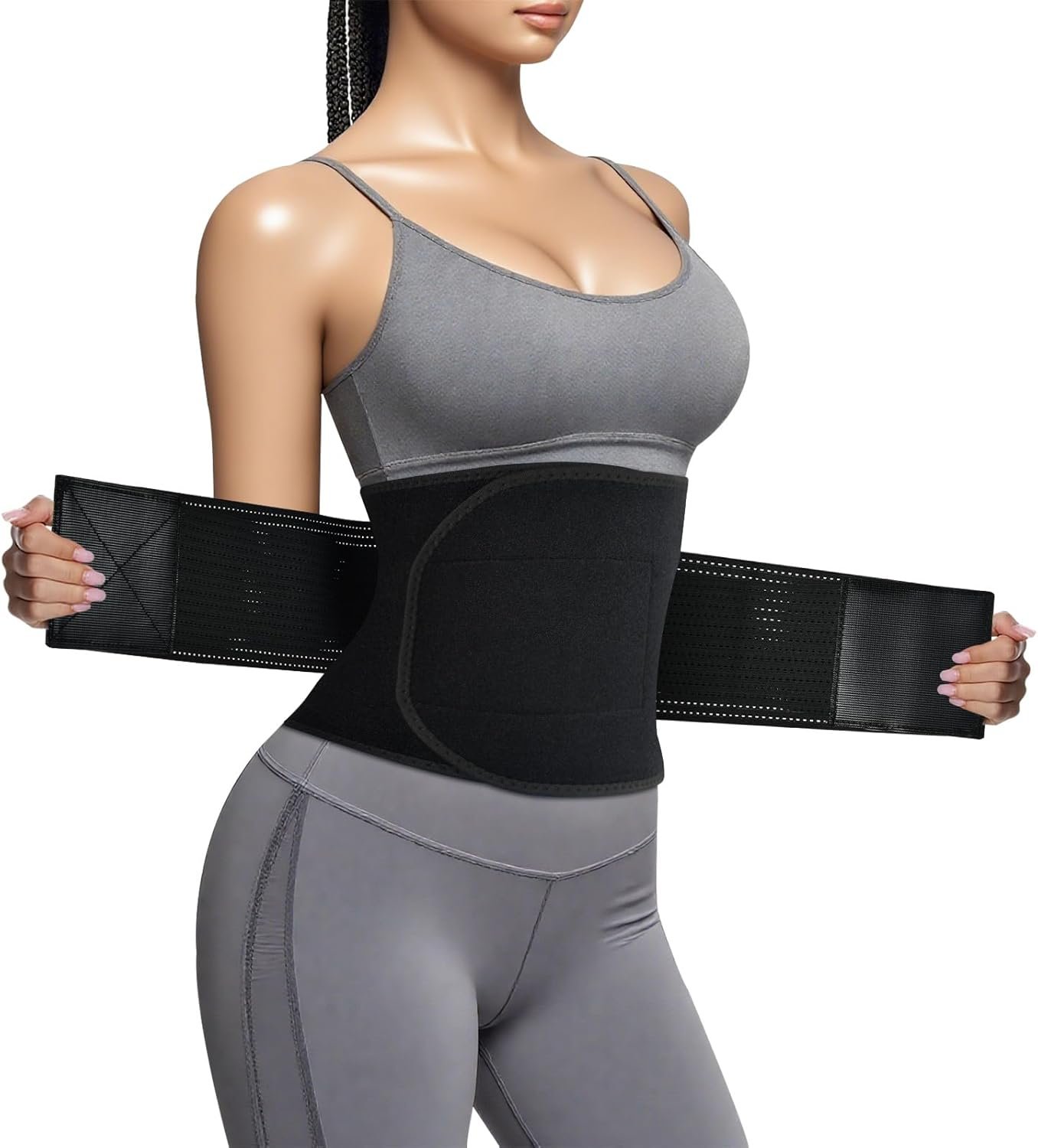 LKV Sweat Waist Trainer for Women Working Out- Thick Waist Sweat Band for Women – Slimming Body Shaper Belt
