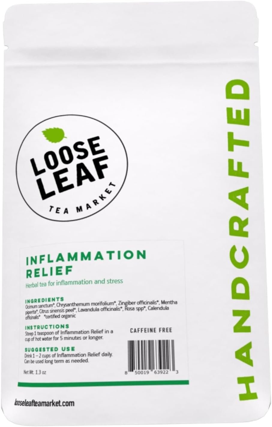 LOOSE LEAF Inflammation Relief Herbal Tea, Soothing Caffeine Free Organic Tea Blend for Stress and Inflammation