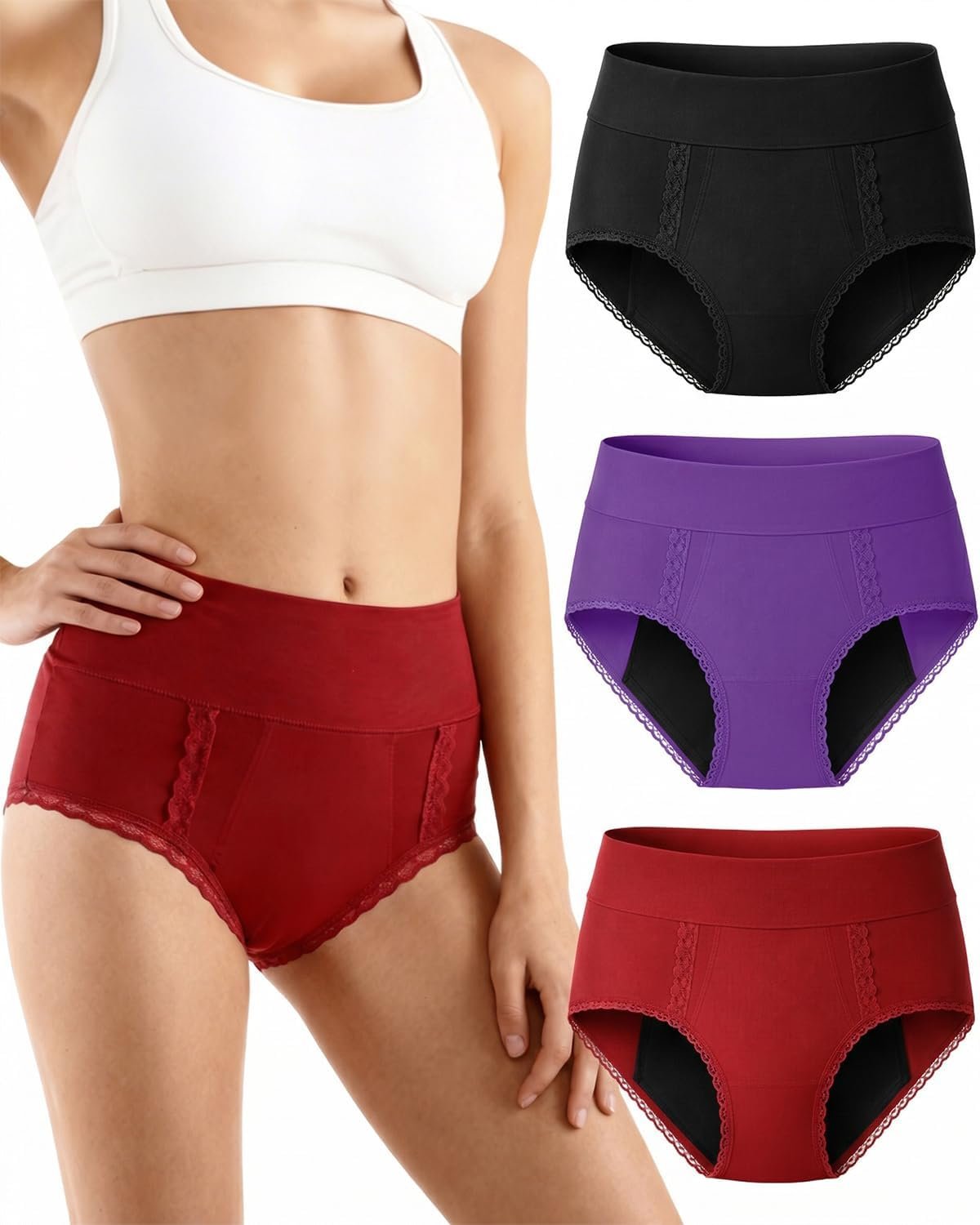 Jade Butterfly Leakproof Underwear for Women, Washable Incontinence Panties for Bladder Control, Reusable Period Underwear