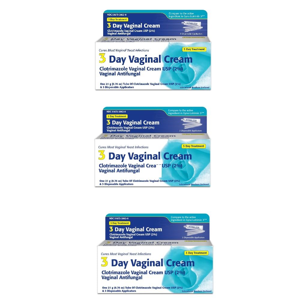 Clotrimazole 3 -Day Vaginal Cream – 0.74 Oz (PACK OF 3)