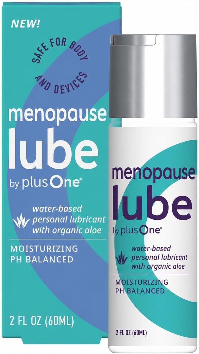 plusOne Menopause Lube – Extra-Moisturizing Water-Based Personal Lubricant with Organic Aloe – pH-Balanced for Menopausal Dryness & Intimate Comfort – Glycerin & Paraben Free – 3.3 fl oz