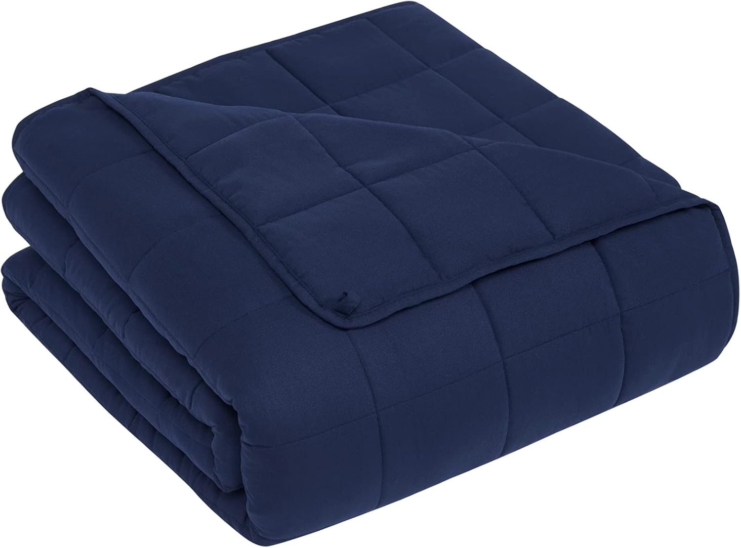 CuteKing Weighted Blanket for Adults (15lbs, 48″x72″, Navy Blue) Heavy Blanket for 140-150lbs, Weighted Blanket for Cooling & Heating with Premium Glass Beads, Thick Blanket for Adult All-Season