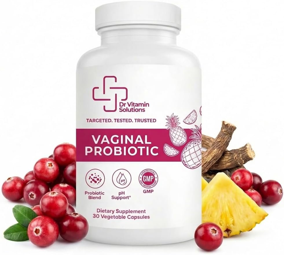 Vaginal Probiotic for Women – 7 Billion CFU Lactobacillus Blend + Prebiotic Inulin, Cranberry & Pineapple – Vaginal pH & Microbiome Support – Daily Women’s Probiotics – 30 Veg Capsules