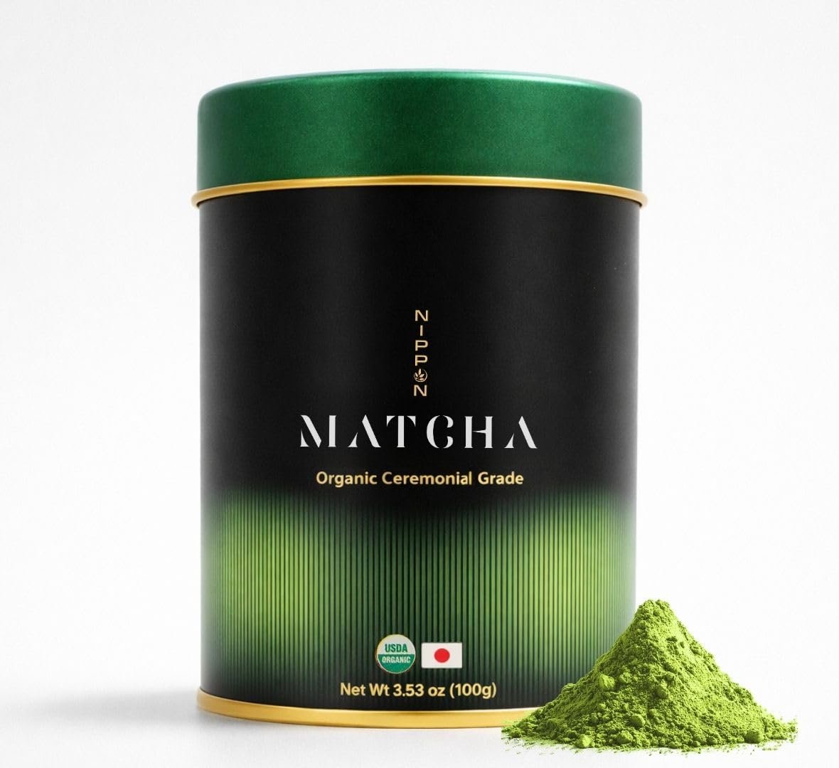 Organic Ceremonial Grade Matcha Powder – Japanese Matcha Green Tea, USDA Organic, First Harvest Uji Kyoto, Stone Ground (100g/3.53oz)