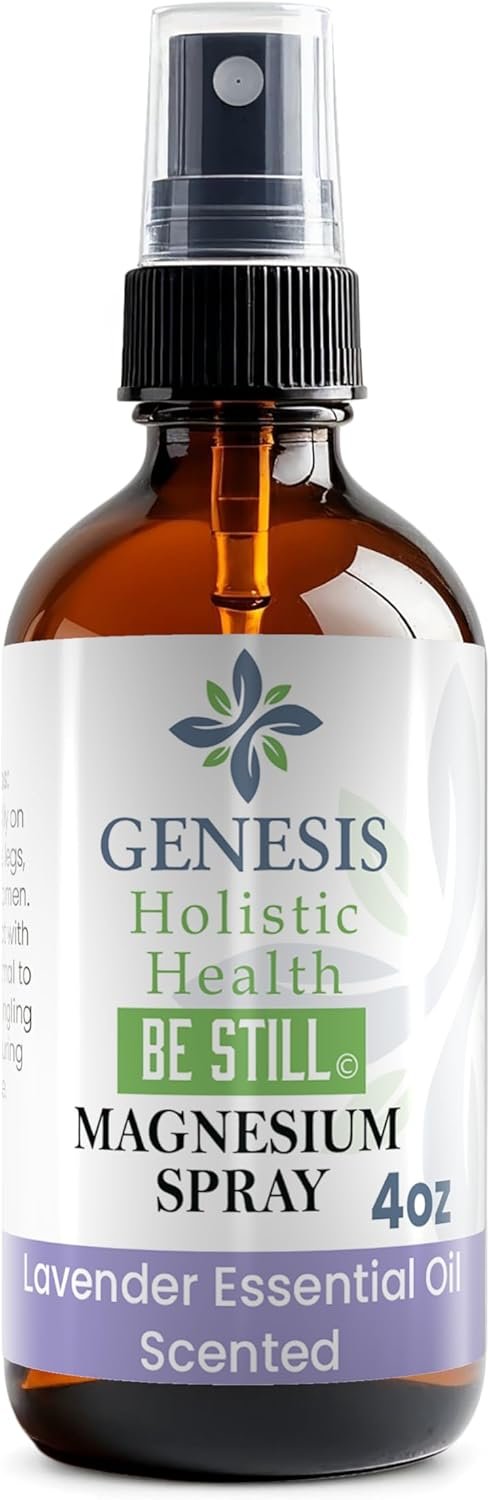 Genesis Be Still Magnesium Spray 4oz – Lavender Infused Magnesium Oil Spray for Relaxation, Muscle Comfort & Foot Care, Fast-Absorbing Topical Mineral Oil, Made in USA
