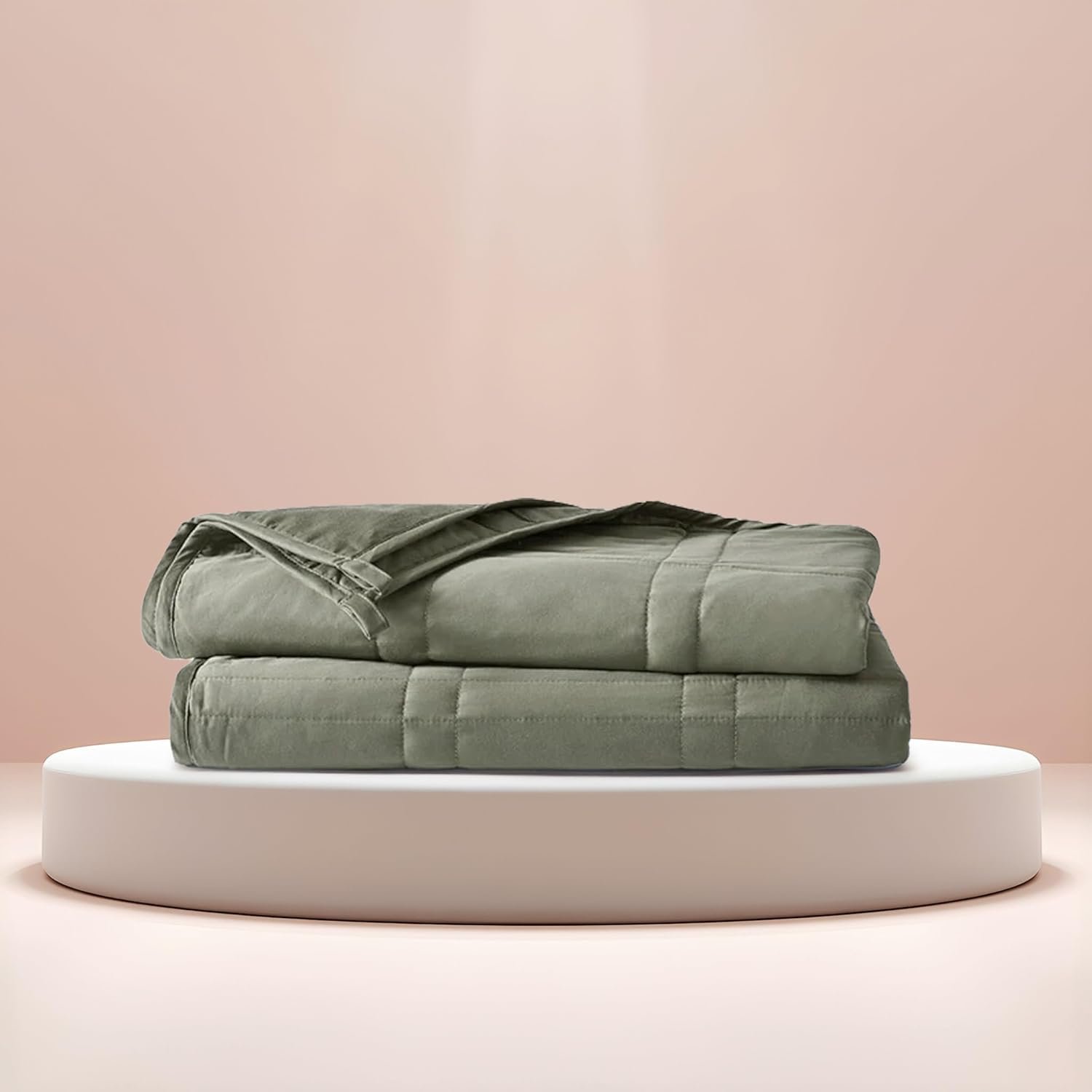Baloo Weighted Blanket for Adults 15 lb Full/Queen (Moss, 60″x80″) | Cool & 100% Cotton | Machine Washable & Dryer Safe | Glass Microbead Fill