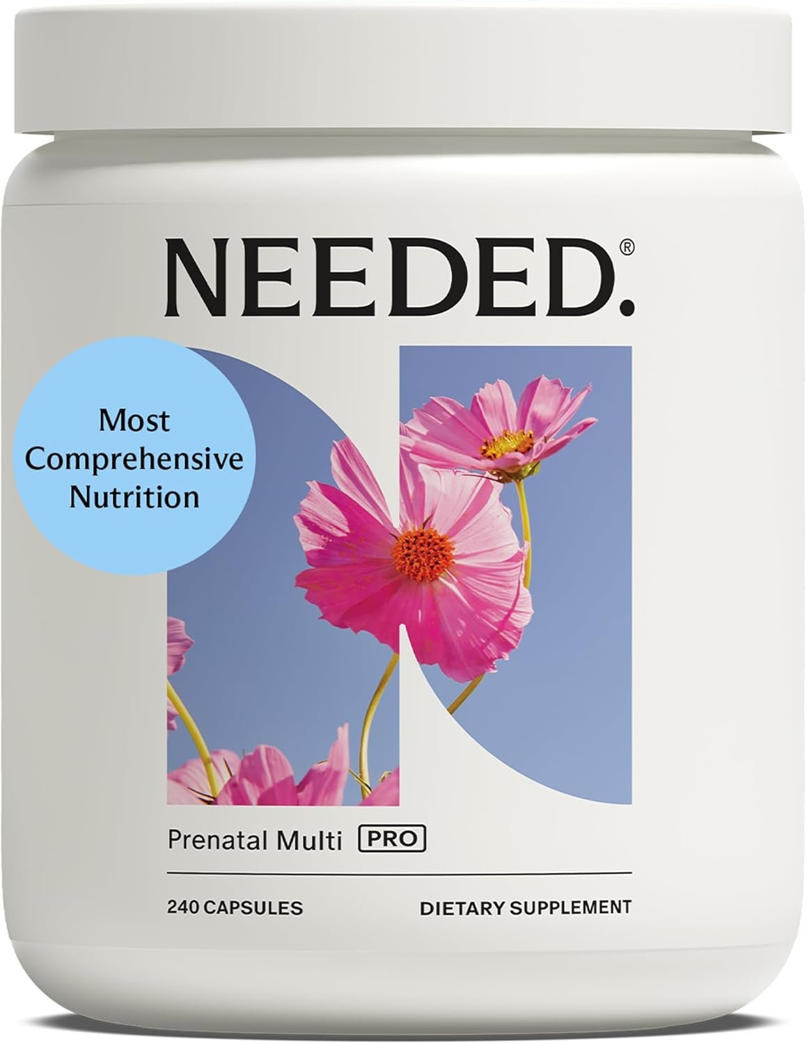 Needed. Prenatal Multi Pro | Multivitamin with Choline Capsules for Prenatal, Pregnancy, Breastfeeding, Postpartum | Expertly-Formulated & Third-Party Tested | 30-Day Supply