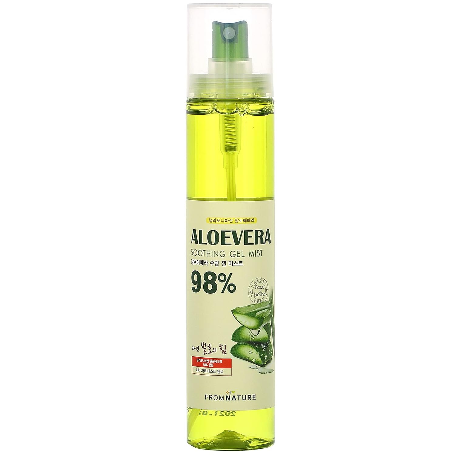 [FROMNATURE] Aloe Vera 98%”Moisture Soothing Gel Mist” – 4.06 fl oz. (120 ml) [Parebens FREE/Benzophenone FREE/Animal Oil FREE/Mineral Oil FREE]