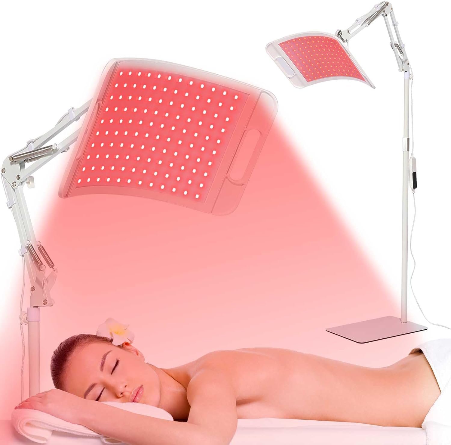 Red & Infrared Light Panel 660nm 850nm, 3-in-1 LED Beads Light, Larger Panel for Face Body, Height Adjustable Stand with 360° Rotating Head, Gift for Mom Women Wife Sister Girlfriend