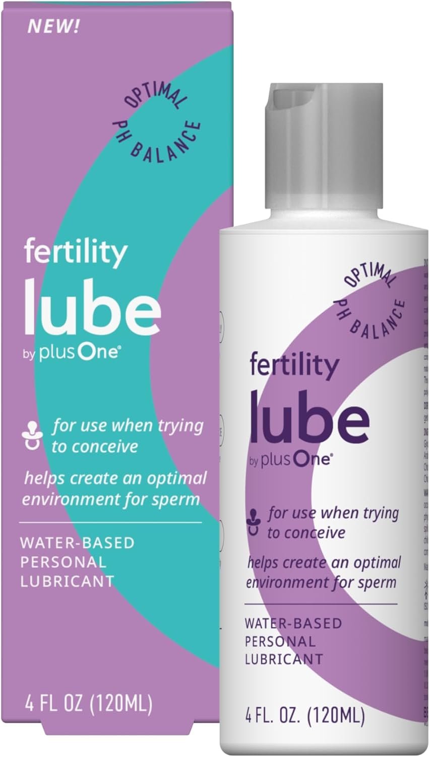plusOne Fertility Lube – Sperm-Friendly Personal Lubricant for Couples Trying to Conceive – pH-Balanced to Mimic Fertile Cervical Mucus – Supports Sperm Motility – Water-Based & Paraben-Free – 4 fl oz