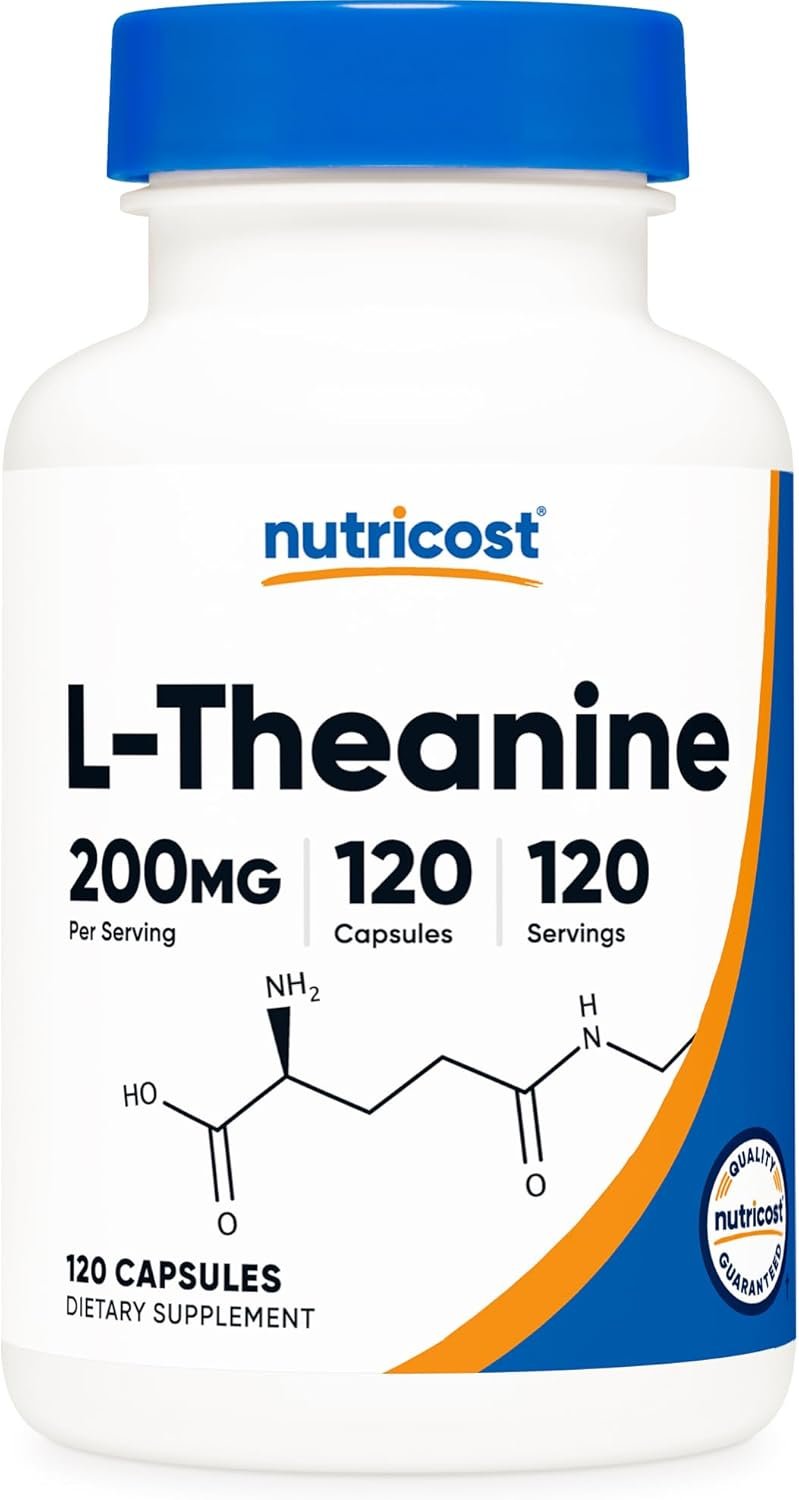 Nutricost L-Theanine 200mg, 120 Capsules, Double Strength – Non-GMO, Gluten Free