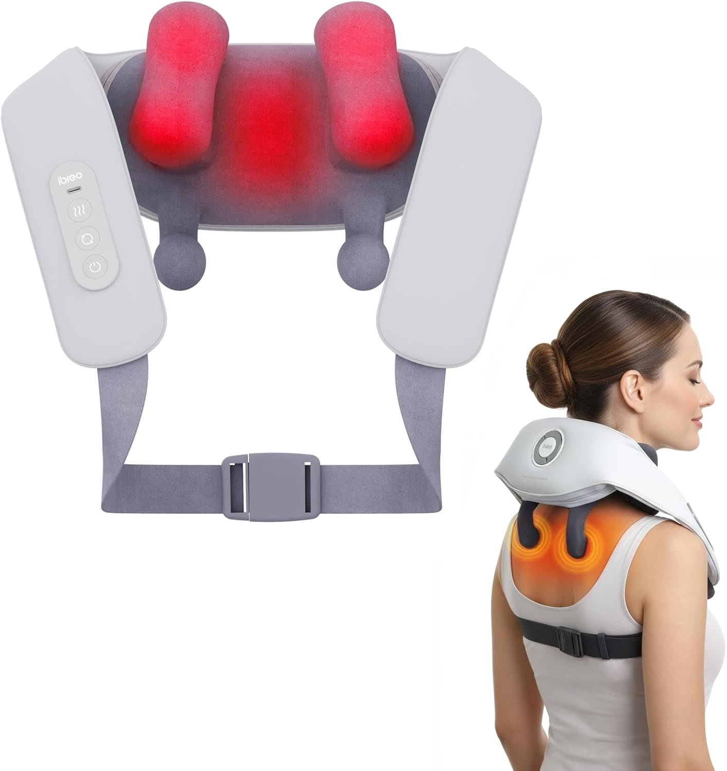 Shiatsu Neck and Back Massagers with Heat, 150 Mins Use, 4 Modes & Adjustable Massage Head, Father’s Day Gift for Dad, Electric 3D Deep Tissue Kneading for Shoulder, Leg, Muscle Soreness, Pain Relief