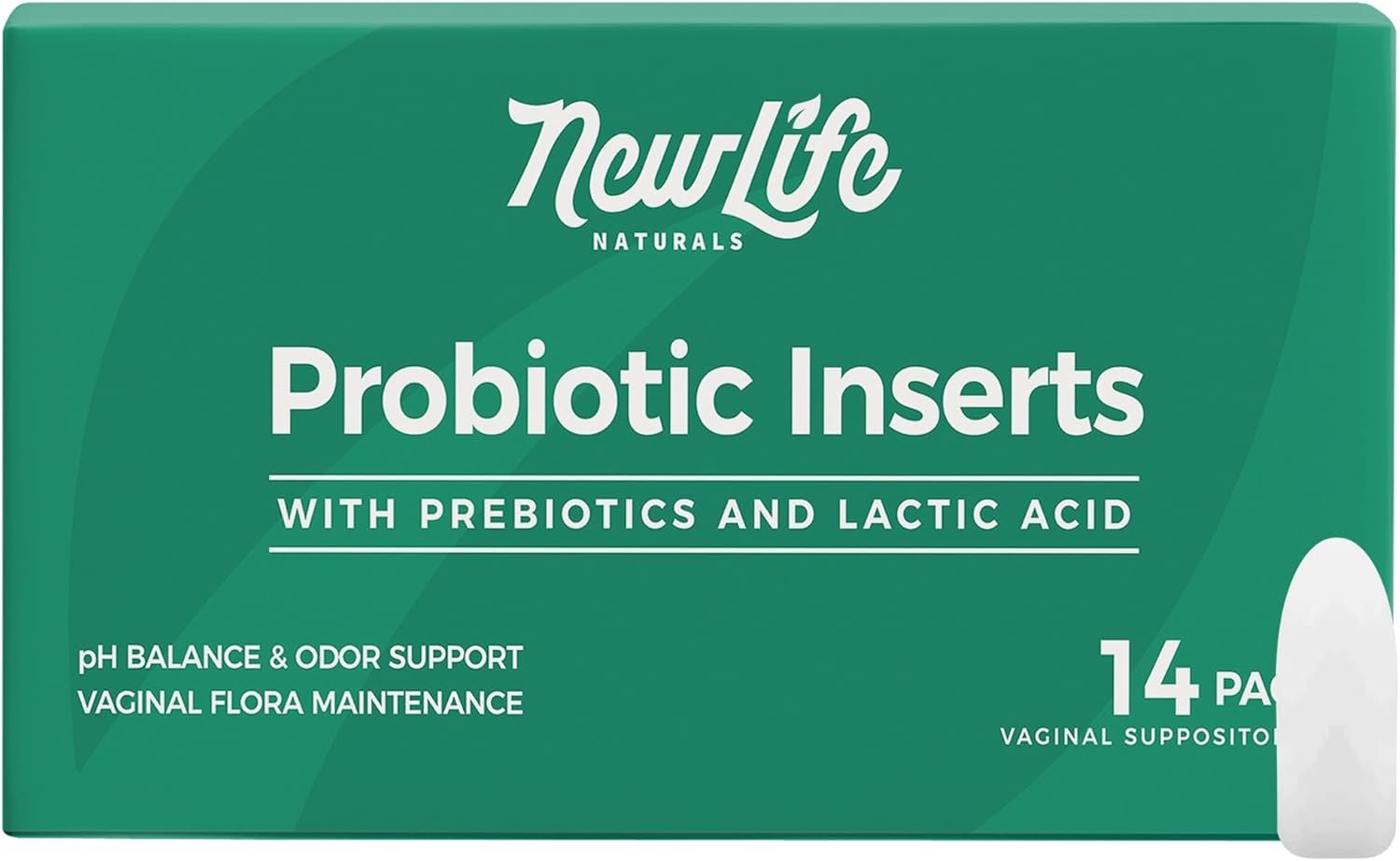 NewLife Naturals Vaginal Probiotic Suppositories 2 Billion CFU – Feminine pH Balance & Odor Support – Bacillus Coagulans + Prebiotic + Lactic Acid – Non GMO All Natural – 30 Day + Supply (14 Inserts)