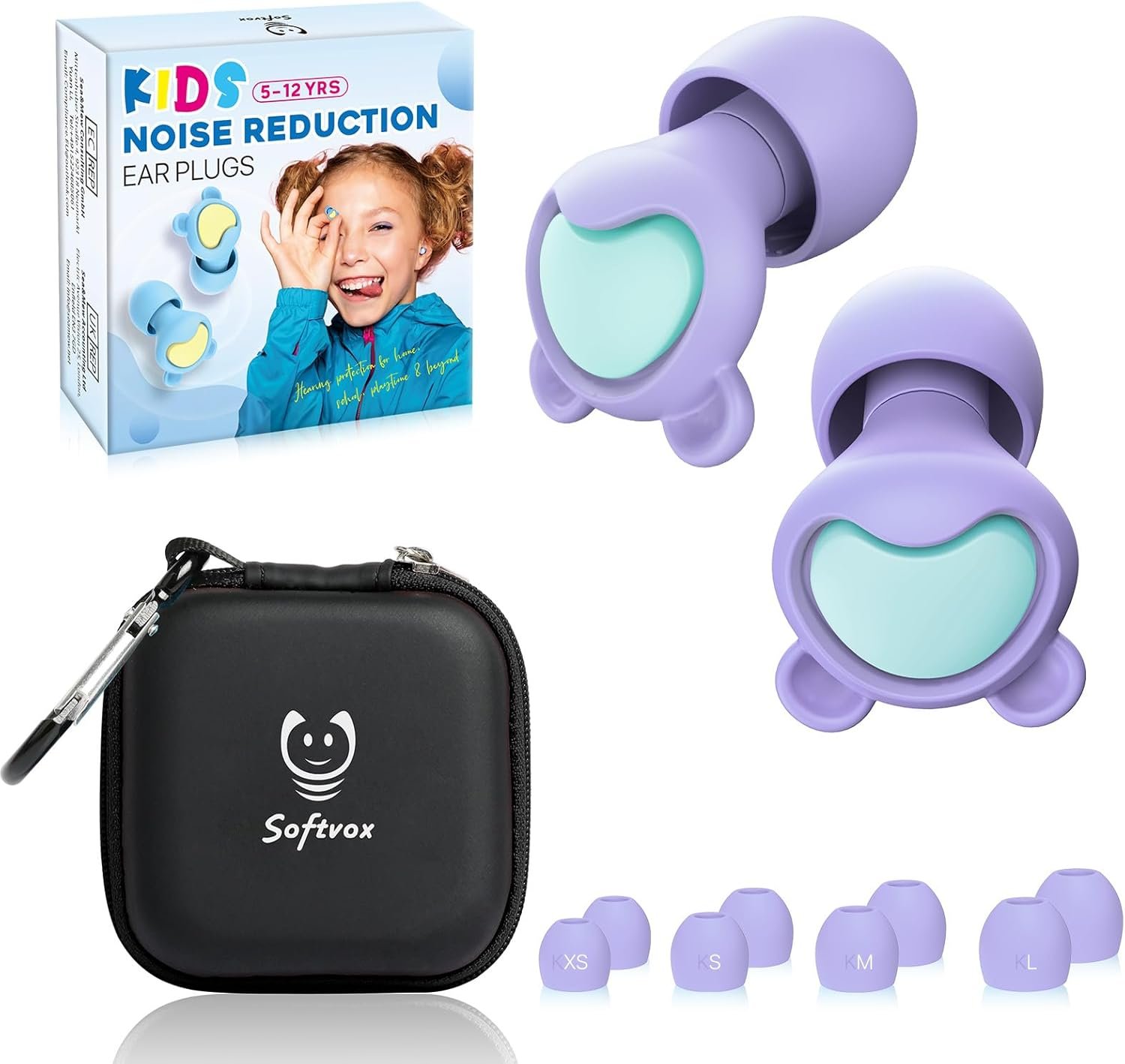 Kids Noise Reduction Ear Plugs (6-12 yrs) – Reusable Kids Ear Protection for Concerts, Travel, Focus, Socializing, Loud Events, Sleep, Noise Sensitivity – 26 dB Children Earplugs