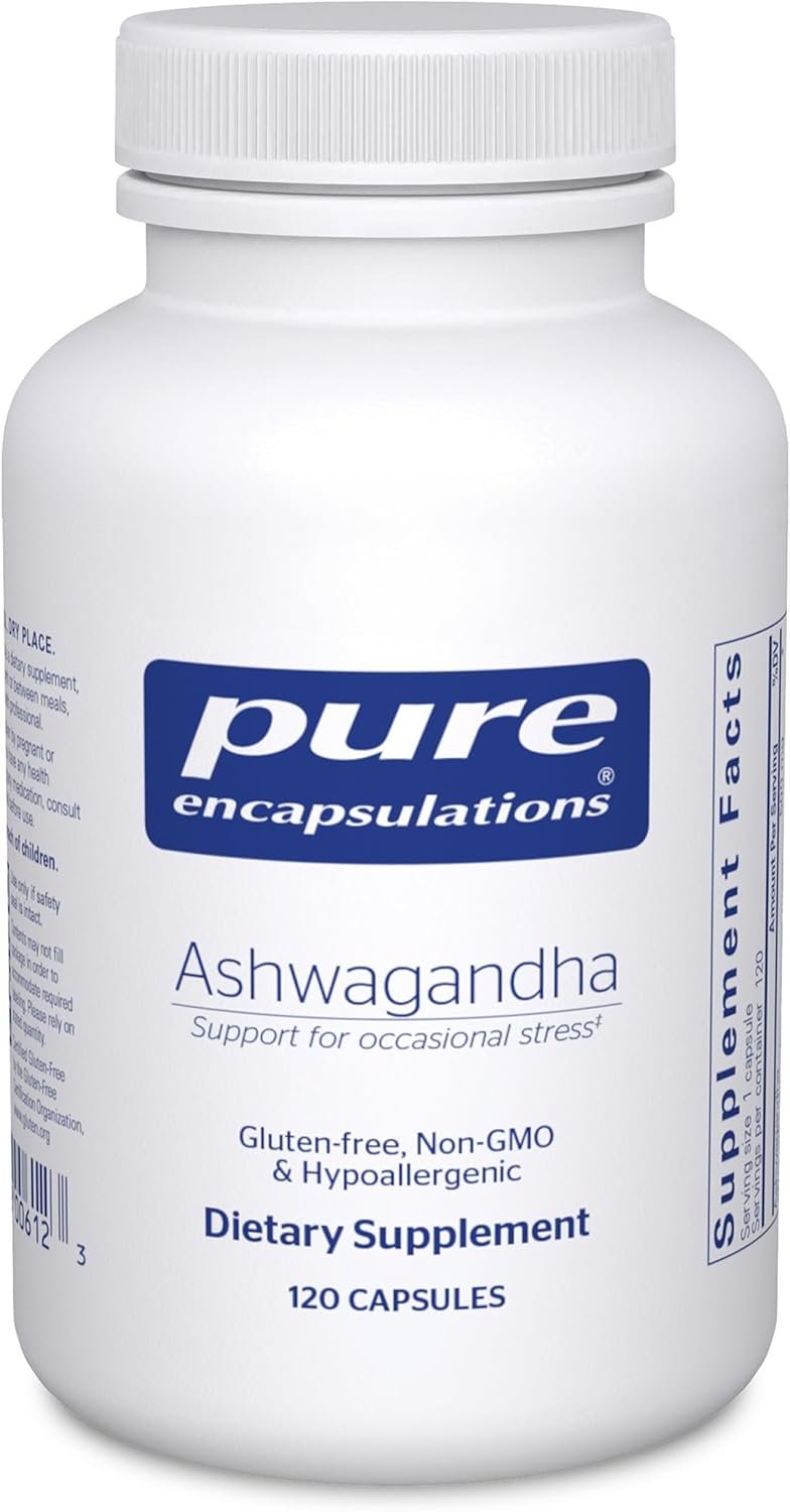 Pure Encapsulations Ashwagandha – 500 mg Ashwagandha Extract – Metabolism & Stress Support – Immune Support – GMO Free & Vegan – 120 Capsules