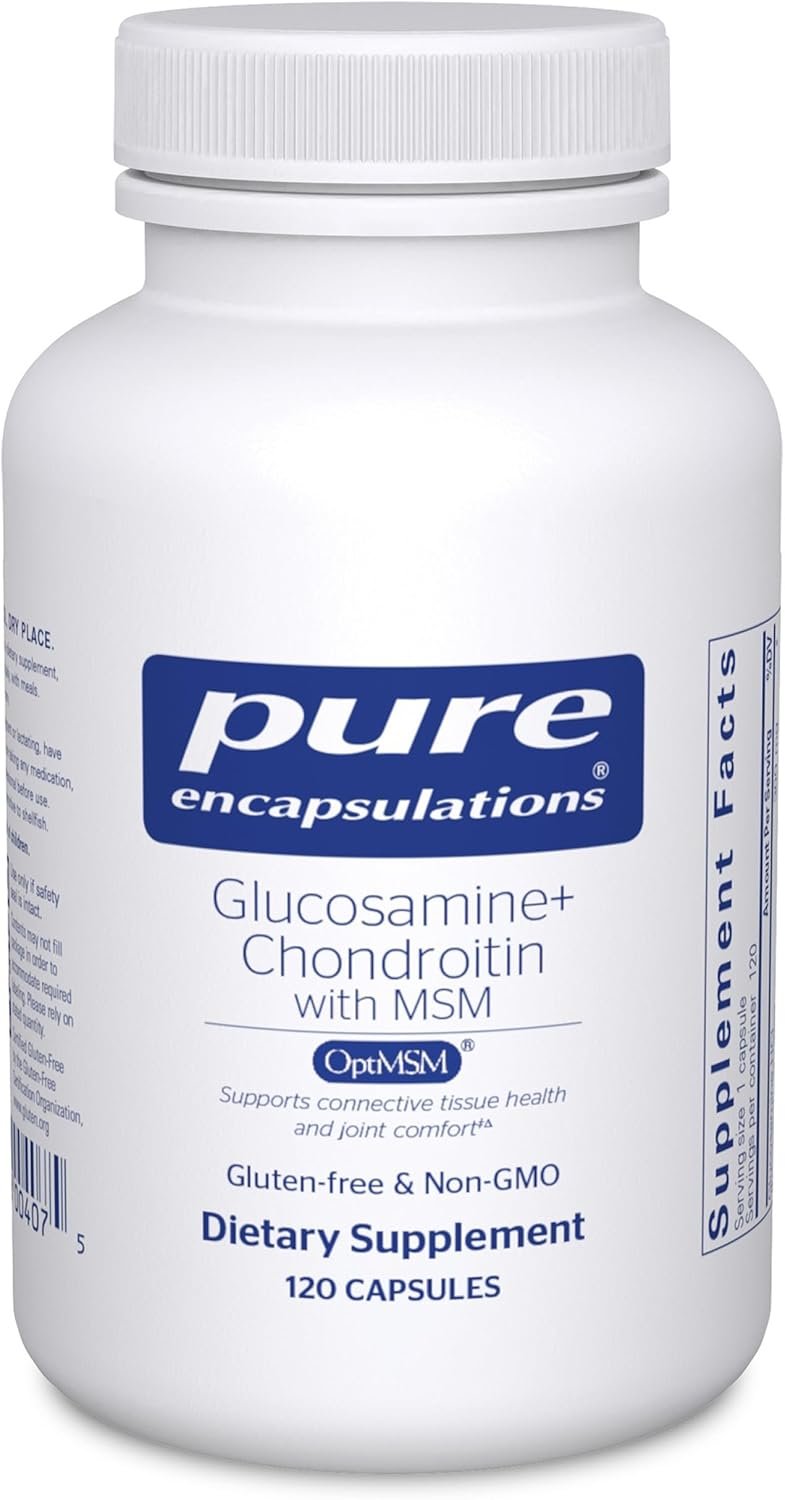 Pure Encapsulations Glucosamine Chondroitin with MSM – Supports Joint Health & Normal Cartilage Formation* – Maintains Enzyme Activity – Gluten-Free & Non-GMO – 120 Capsules