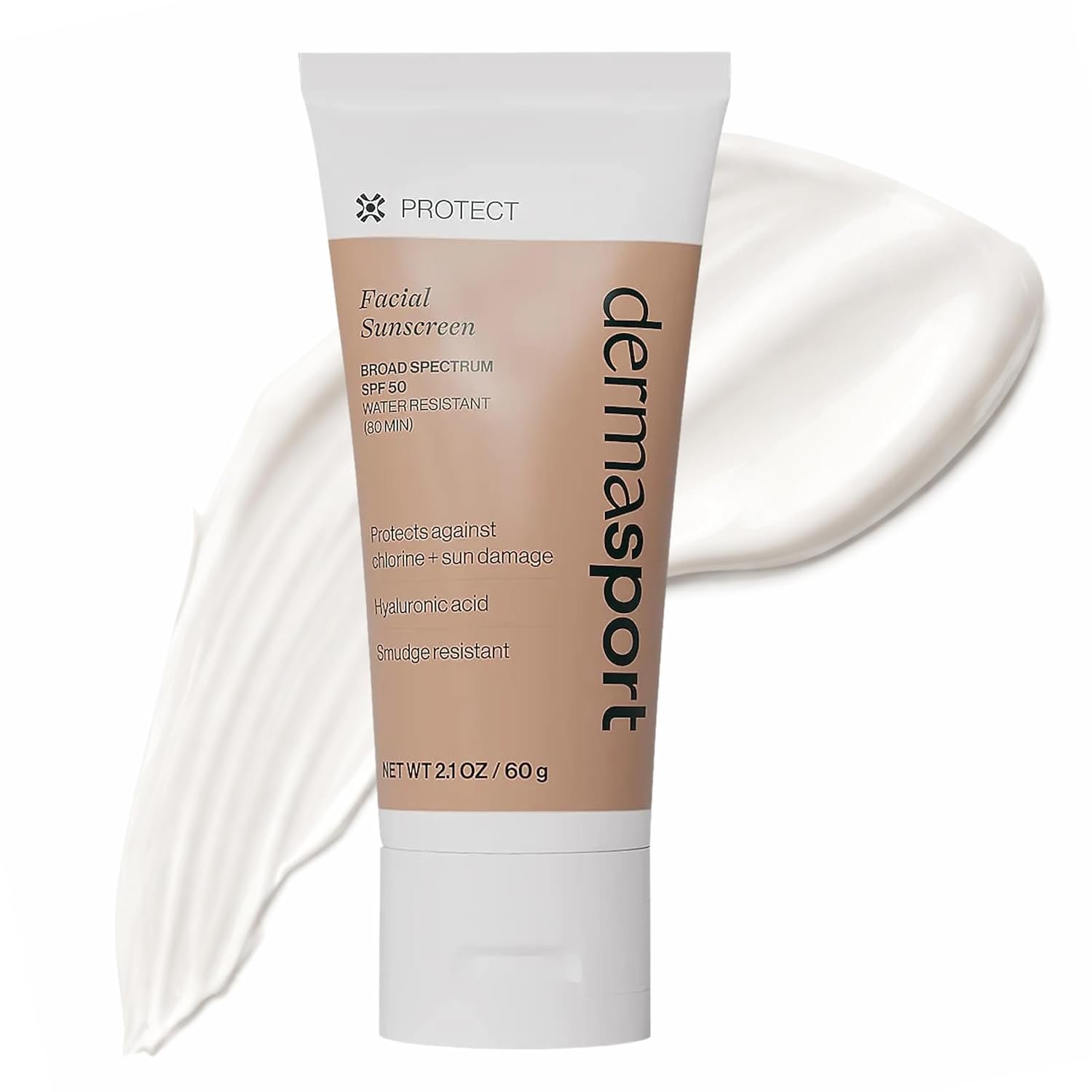Dermasport SPF 50 Sunscreen for Face Lotion for Athletes, Zinc Oxide Hydrating, Non-Greasy, Broad Spectrum Sun Protection, Oil-Free, Reef-Safe, Face Sunscreen Resistant to every Sport