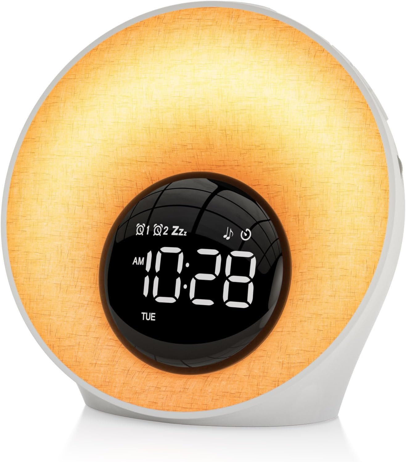 AFEXOA Sunrise Alarm Clock with Wake Up Light, White Noise Machine with 30 Soothing Sounds, 8 Color Dimmable Night Light, Dual Alarms for Heavy Sleepers/Adults/Kids