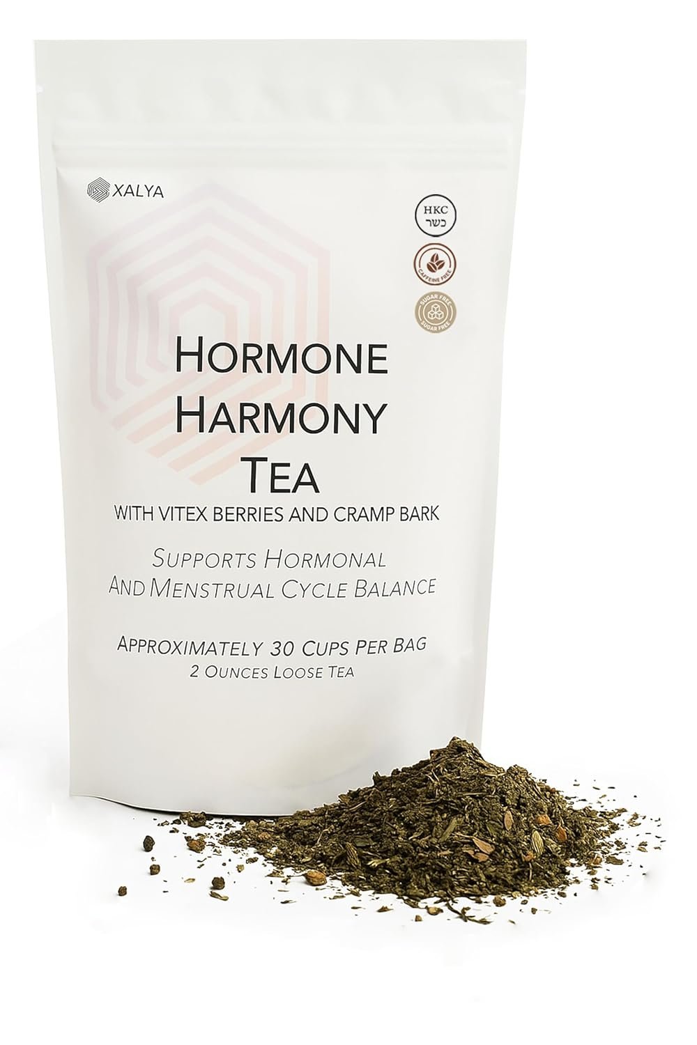 Hormone Balance Tea for Women, Herbal Tea with Nettle, Raspberry Leaf, Spearmint, Vitex Berries & Cramp Bark – Supports Healthy Menstrual Cycle & PMS Relief – Caffeine-Free, 30 Servings