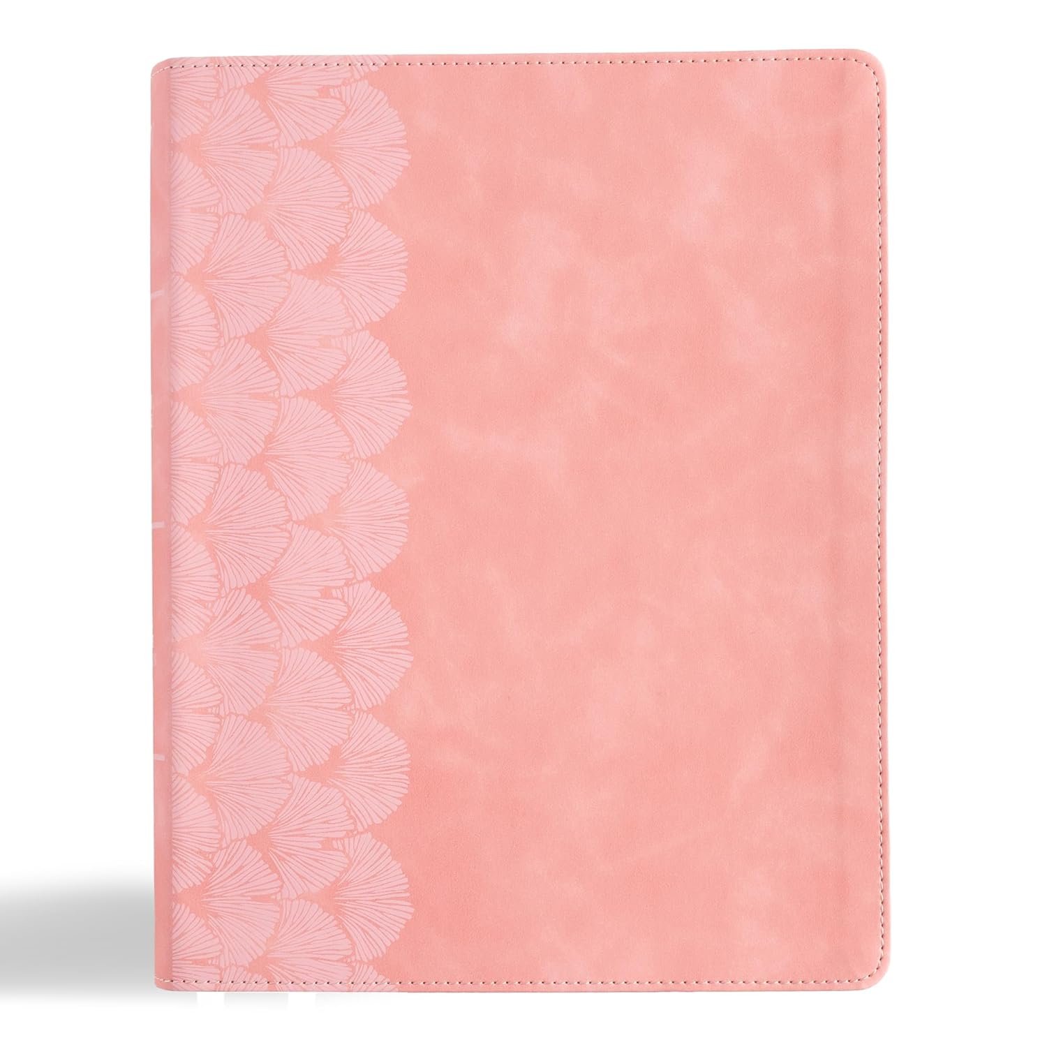 KJV Notetaking Bible, Large Print Edition, Soft Pink LeatherTouch, Red Letter, Wide Margins, Journaling Space, Single-Column, Reading Plan, Easy-to-Read Bible MCM Type