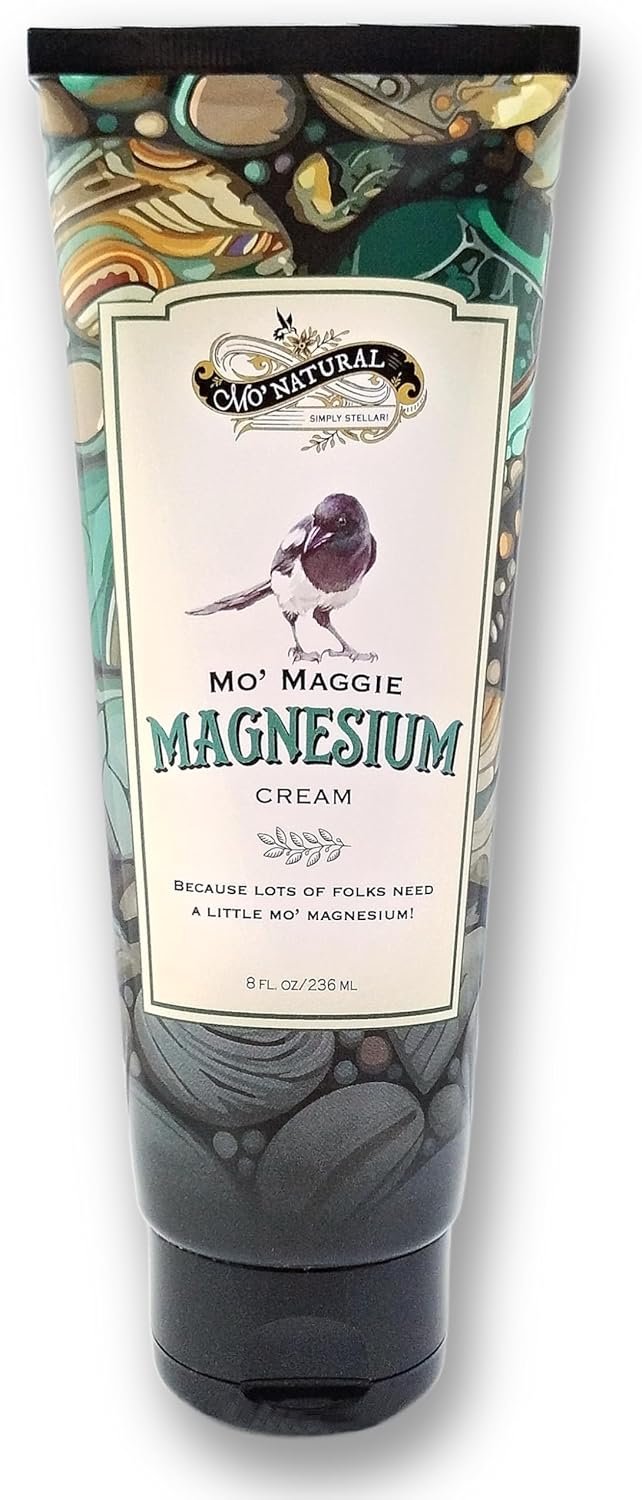Mo’ Maggie Topical Magnesium Cream | Highest Concentration of Zechstein Magnesium | Organic Opulent Oils & Shea Butter by Mo’ Natural | 8 oz | New Package Design | Same Formula