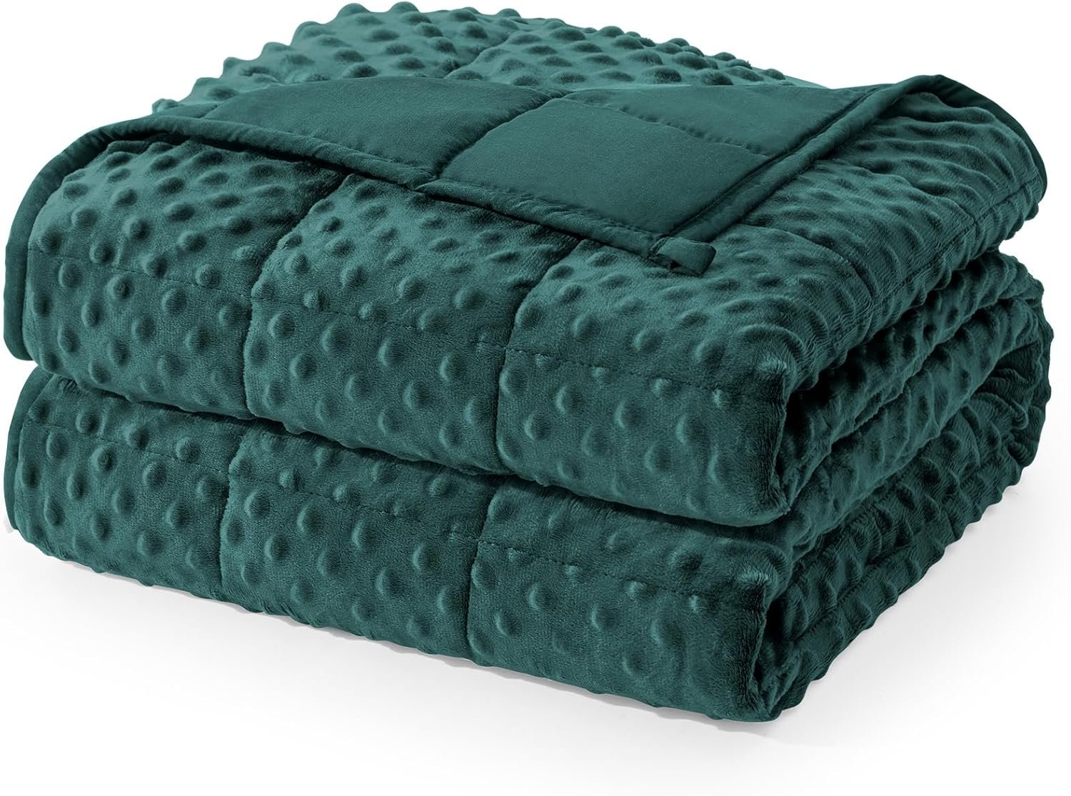 Cottonblue Cooling Weighted Blanket 15lbs Queen Size for Adults, Breathable Minky Dots Heavy Blanket for Sleeping and Calm, Machine Washable All-Season Blankets, 60 x 80in 15lbs, Green
