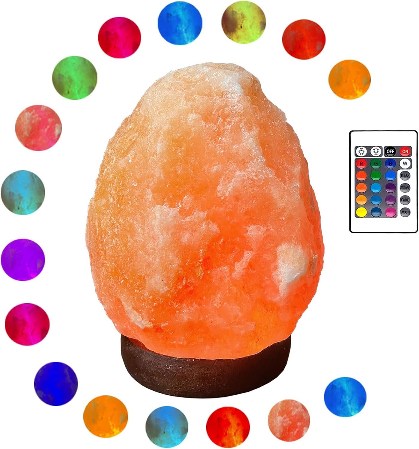 MINGRI Himalayan Salt Lamp Night Light Rock 16 Colors Changing Updated,USB Remote Control Natural Rock Lamp Dimmable Crystal Pink Salt Table Lamps for Office,Home Deco,Yoga,Holiday Gift