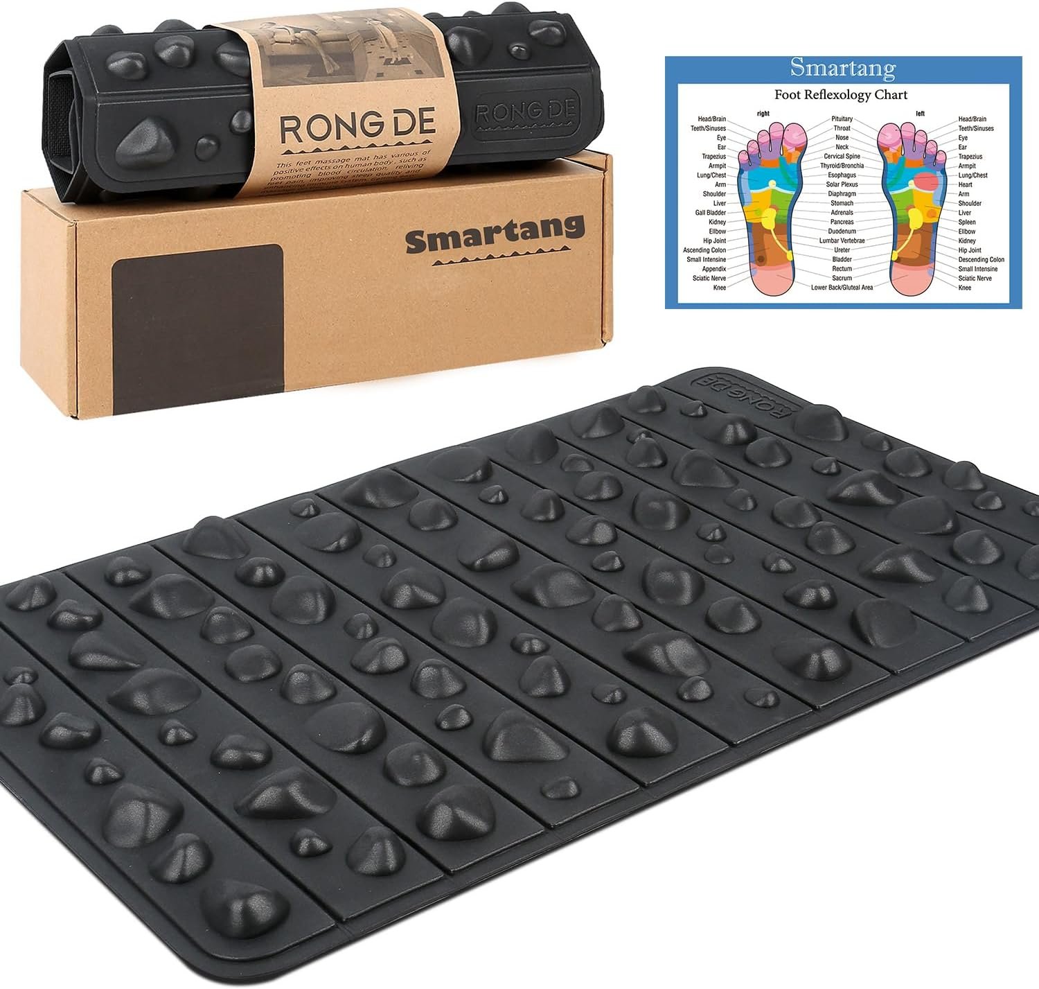 Smartrang High Elasticity Acupressure Mat, Foldable Particle Foot Massager, Pressure Point Pad for Relieve Foot Pain, Fasciitis