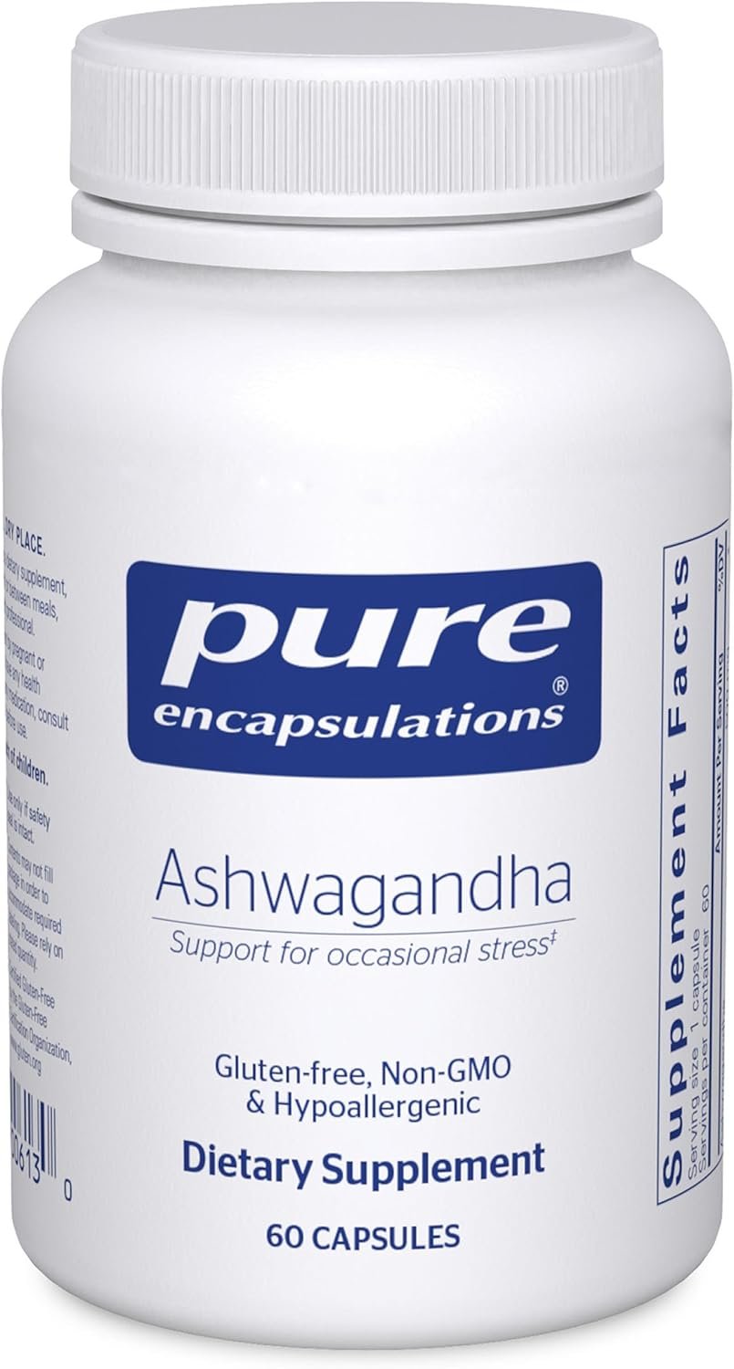 Pure Encapsulations Ashwagandha – 500 mg Ashwagandha Extract – Metabolism & Stress Support – Immune Support – GMO Free & Vegan – 60 Capsules