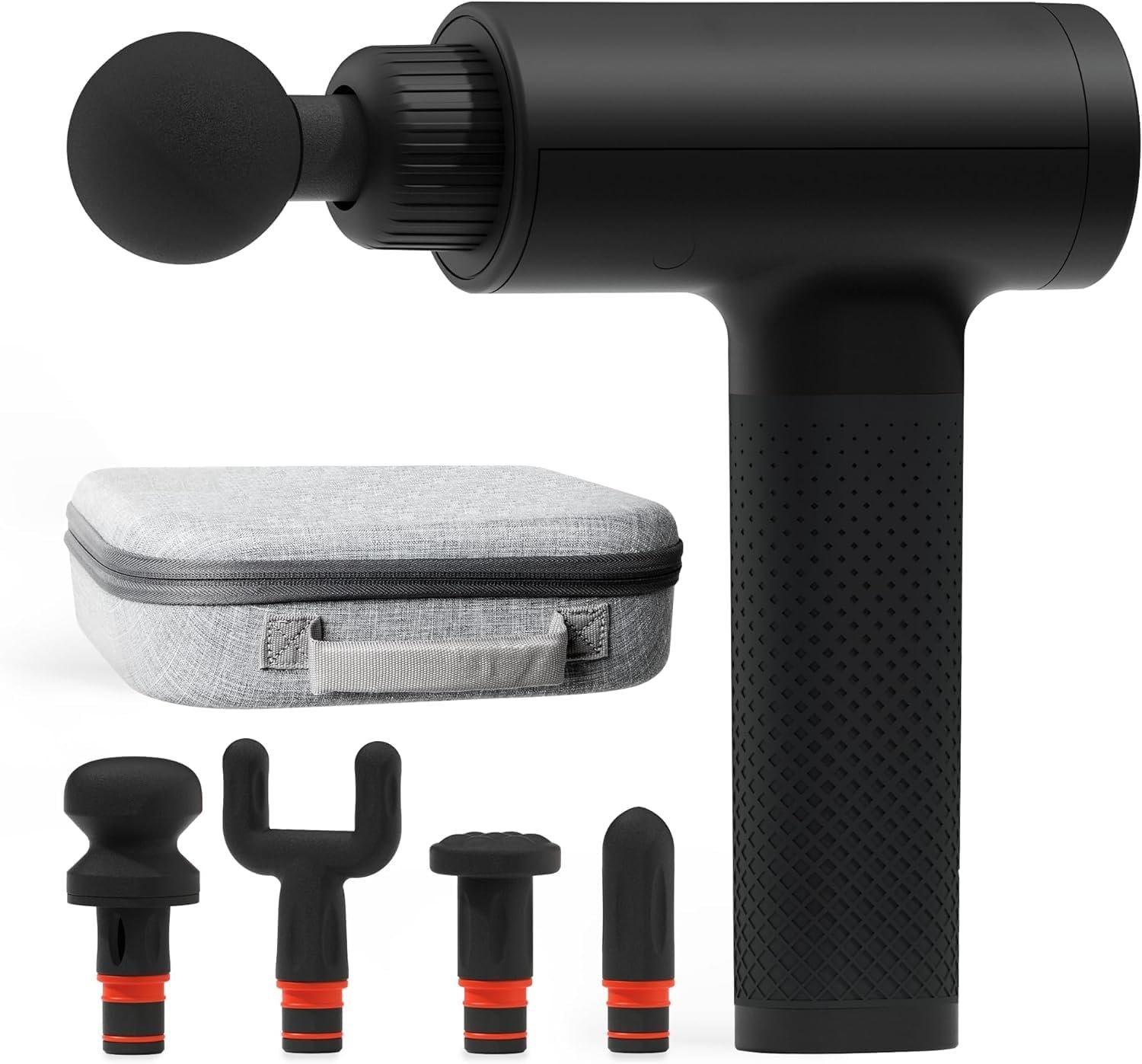 Sharper Image Powerboost Deep Tissue Percussion Massage Gun [2026 Version] – Handheld Massager| 6 Speeds| 5 Attachments| Carrying Case| Full Body Muscle Recovery & Pain Relief| Gift for Men & Women
