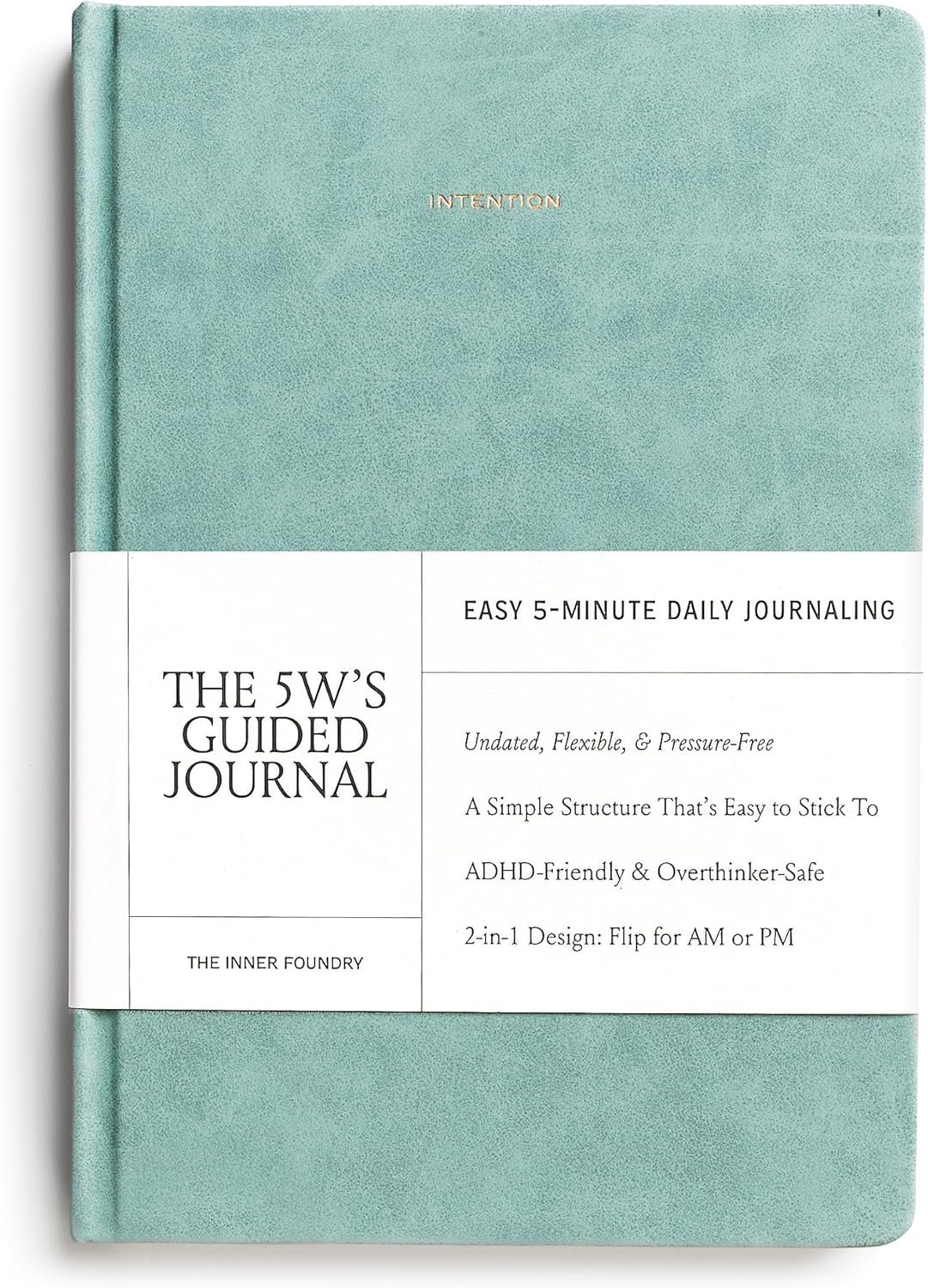 5 Minute Daily Guided Journal for Women | Low Pressure Self-Care and Wellness Journal with Prompts – 2 Sided AM & PM Entries and Brain Dump | Anxiety Relief Item & ADHD Friendly Gift – The 5W’s Guided Journal