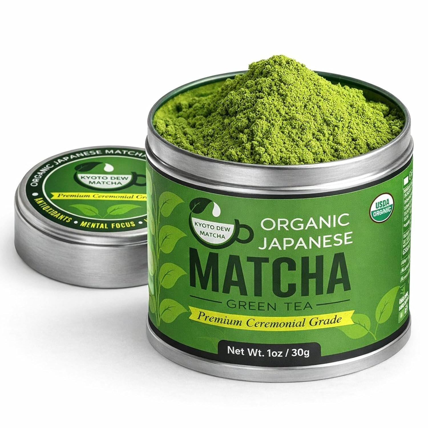 Kyoto Dew Matcha – Ceremonial Blend – Authentic Japanese First Harvest – USDA & JAS Organic Ceremonial Grade Matcha Green Tea Powder from Uji, Kyoto (30g / 1oz)