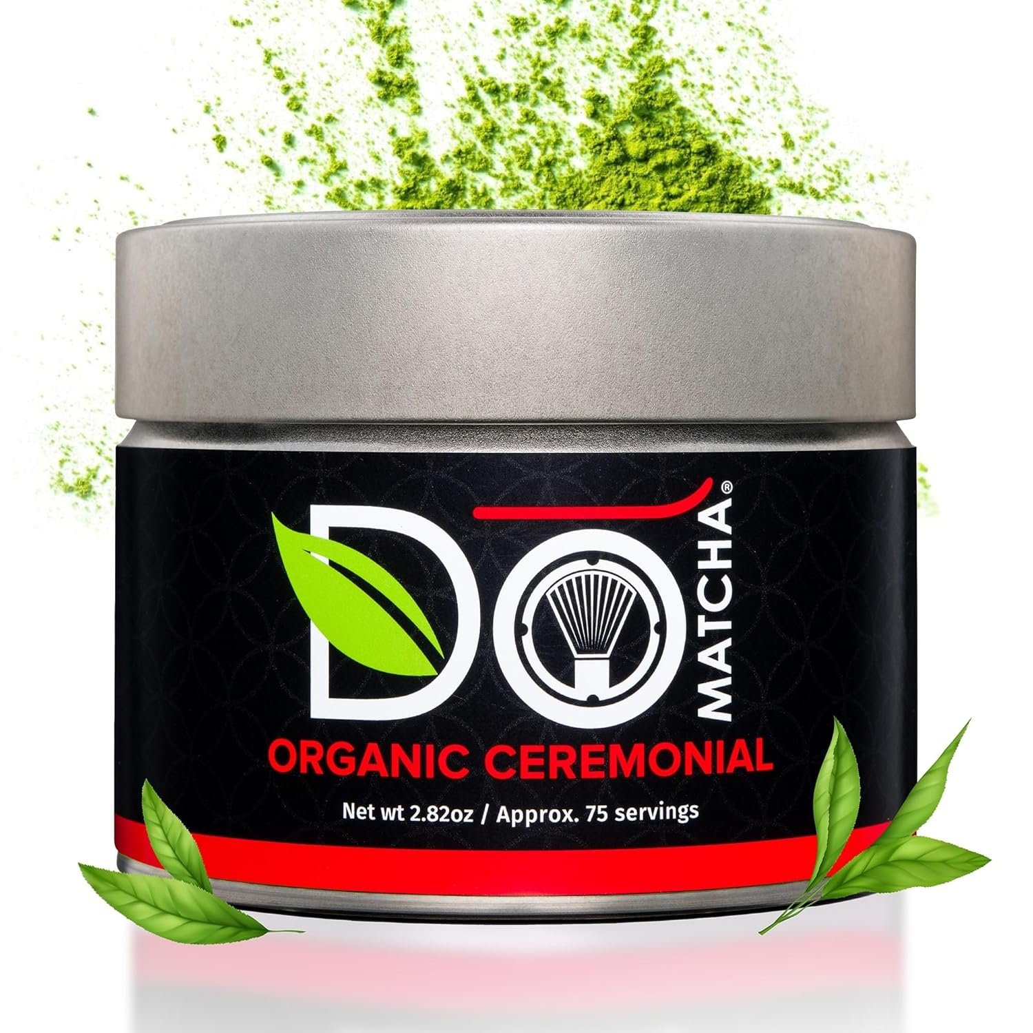 DoMatcha – Organic Ceremonial Green Tea Matcha Powder, Natural Source of Antioxidants, Caffeine, and L-Theanine, Promotes Focus and Relaxation, Kosher, 75 Servings (2.82 oz)