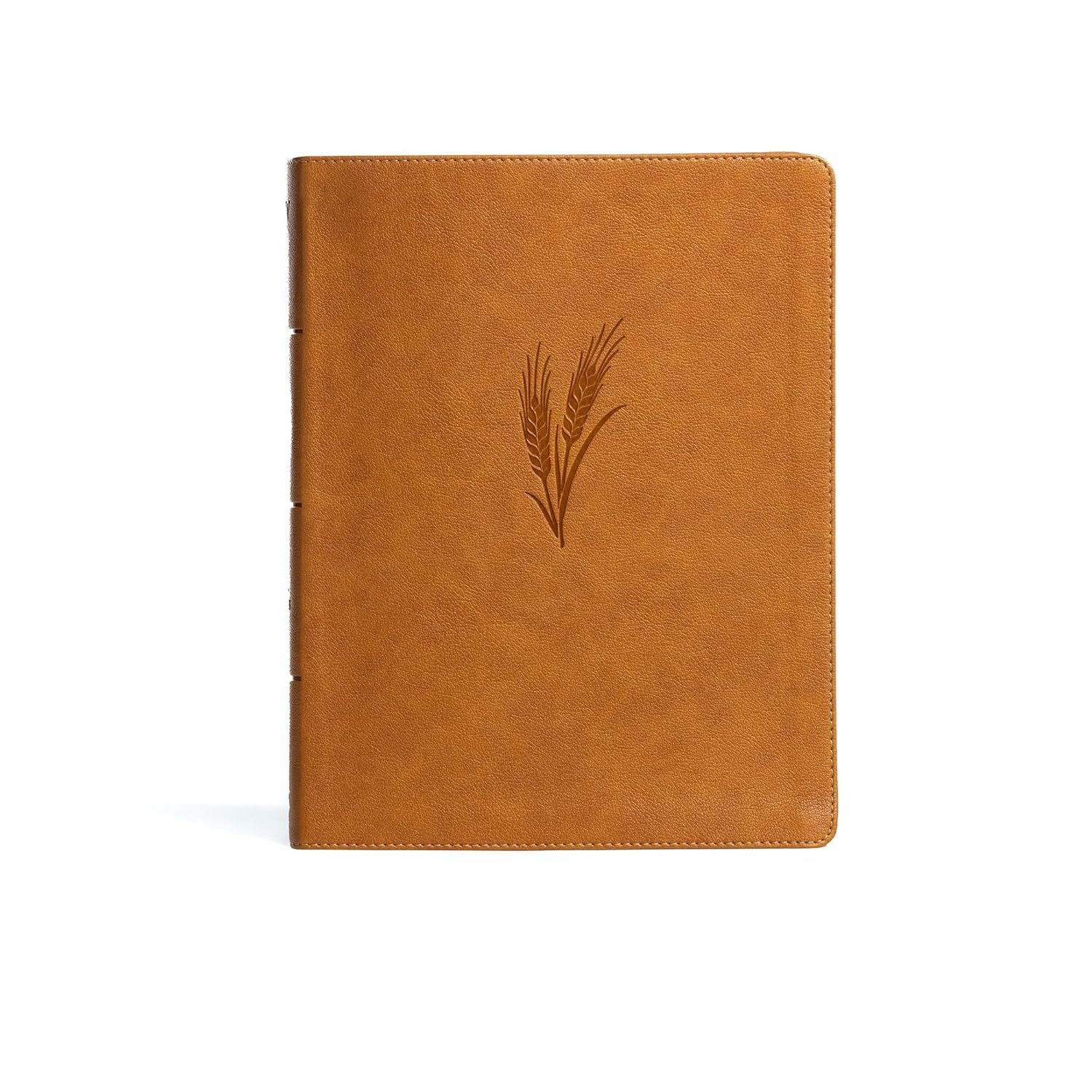 KJV Notetaking Bible, Large Print Edition, Camel LeatherTouch, KJV Holy Bible, Red Letter, Wide Margins, Journaling Space, Single-Column, Reading Plan, Easy-to-Read Bible MCM Type