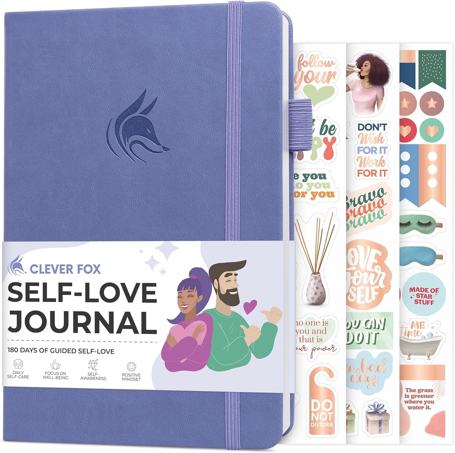 Clever Fox Self-love Journal – Guided Self-Discovery Log for Self-care, Reflection & Self-help, Mental Health, Gratitude & Mindfulness (Lavender)
