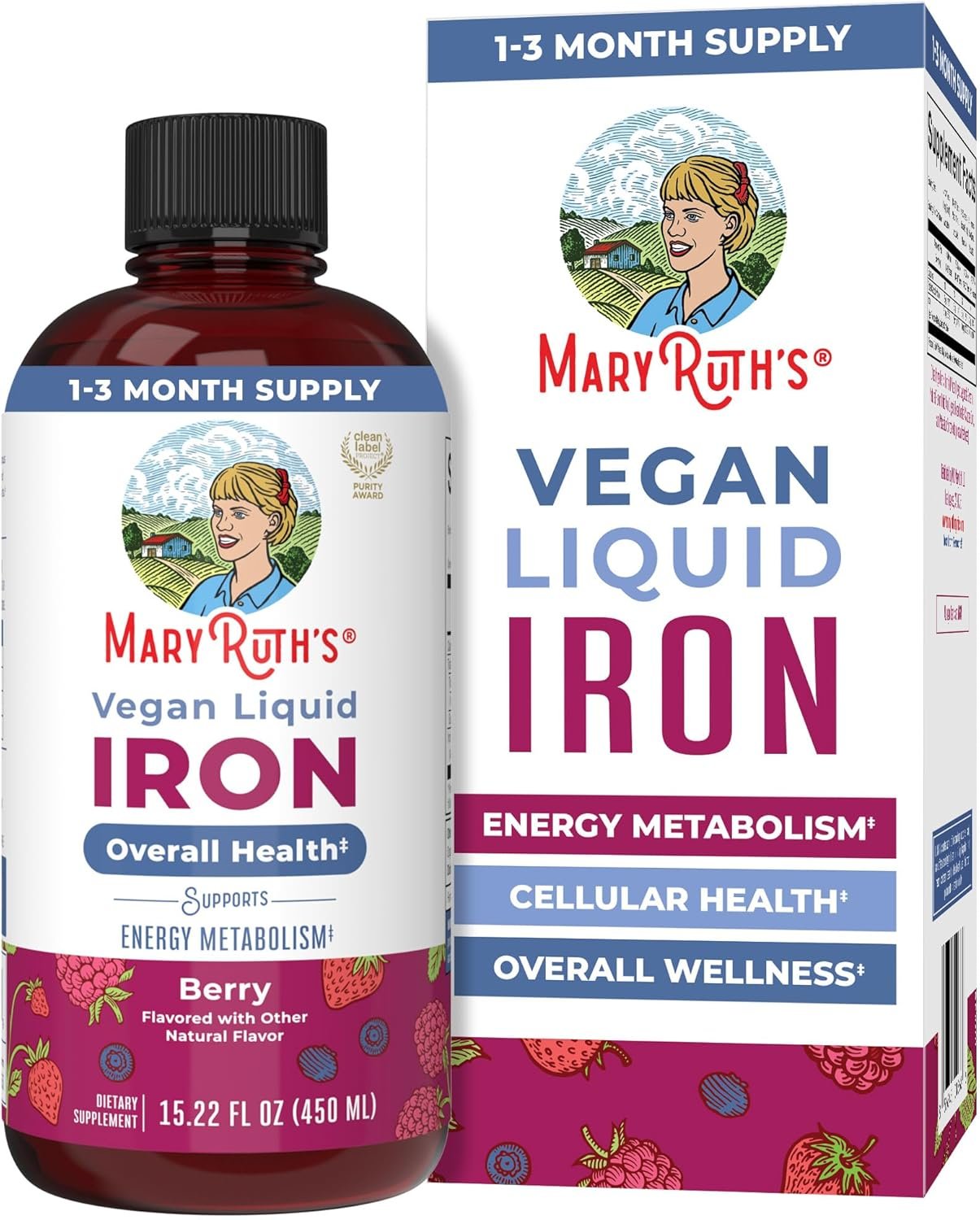 MaryRuth’s Liquid Iron | Iron Supplement for Women Men & Kids | Red Blood Cell Formation | Oxygen Support | Energy Metabolism | Ages 4 & Up | Sugar Free | Vegan | Non-GMO | Gluten Free | 15.22 Fl Oz