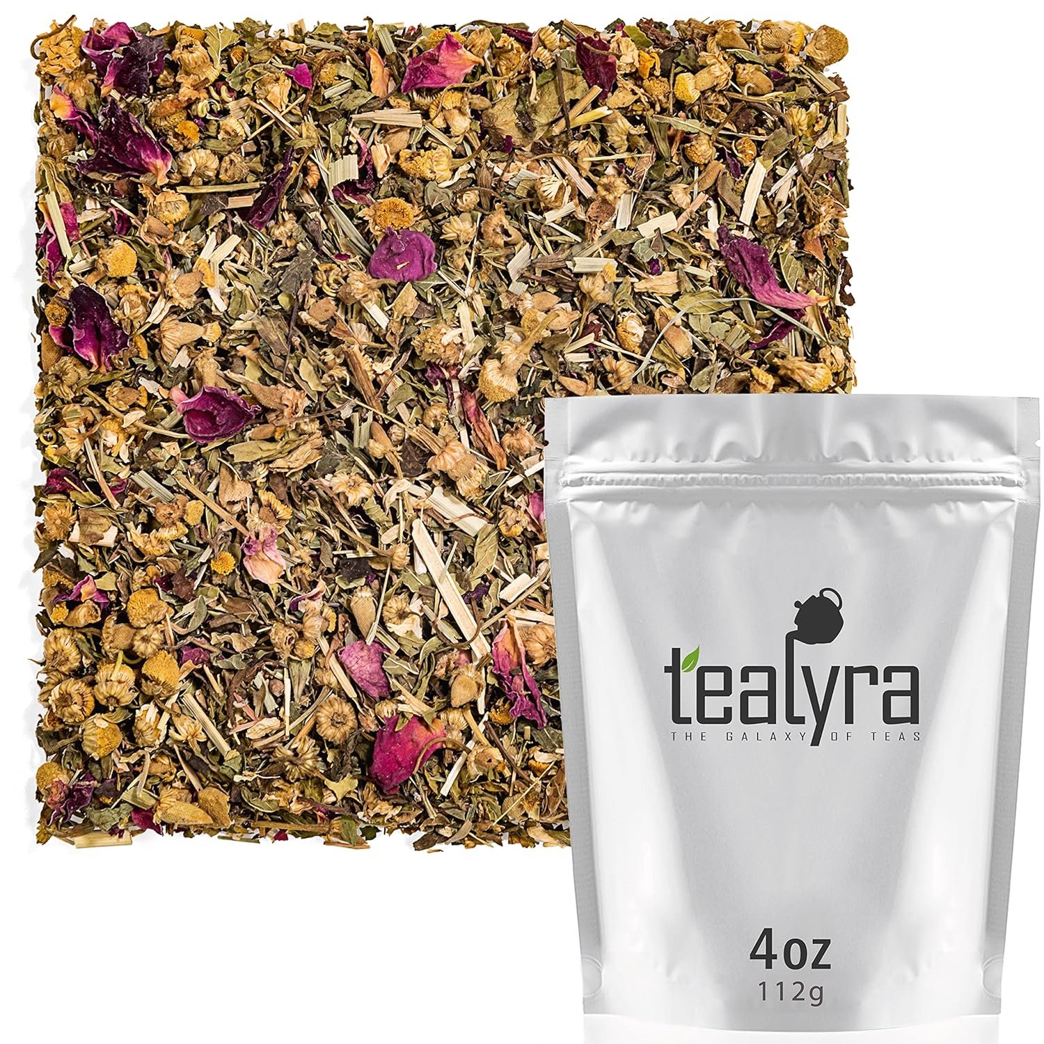 Tealyra – Bedtime – Chamomile – Spearmint – Hemp Leaves – Relaxing Herbal Loose Leaf Tea – Sleep and Calm – All Natural – 112g (4-ounce)