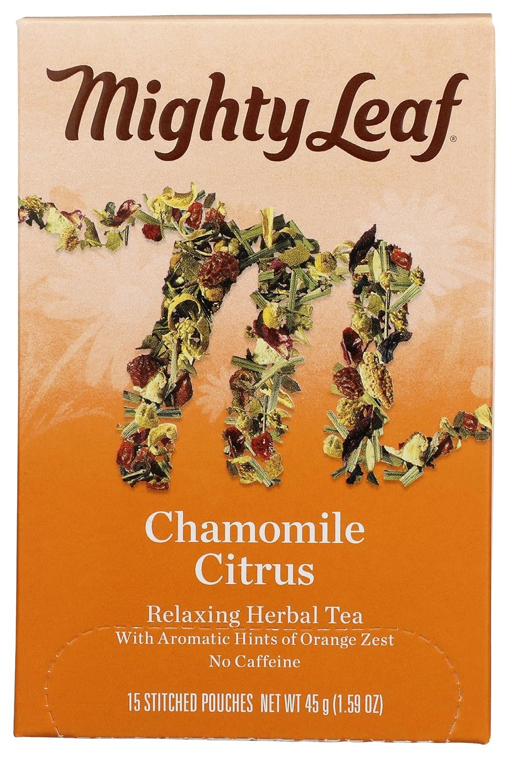 Mighty Leaf Tea, Herbal Whole Leaf Tea Bags – Chamomile Citrus – Caffeine Free – Blended with Orange & Lemongrass – 15 Count