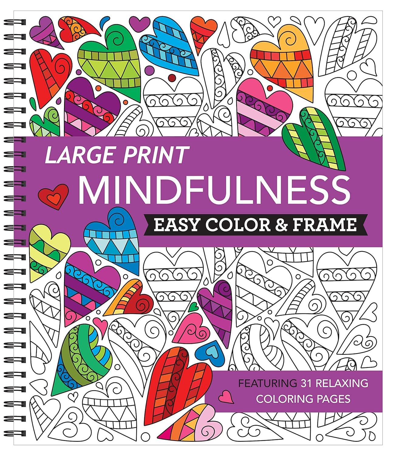 Large Print Easy Color & Frame – Mindfulness (Stress Free Coloring Book)